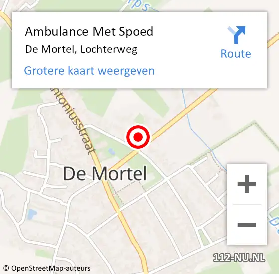 Locatie op kaart van de 112 melding: Ambulance Met Spoed Naar De Mortel, Lochterweg op 19 november 2016 11:29