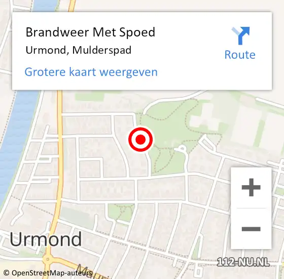 Locatie op kaart van de 112 melding: Brandweer Met Spoed Naar Urmond, Mulderspad op 19 november 2016 11:41