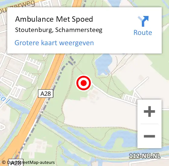 Locatie op kaart van de 112 melding: Ambulance Met Spoed Naar Stoutenburg, Schammersteeg op 19 november 2016 12:54