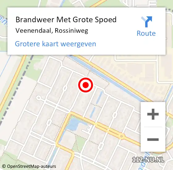 Locatie op kaart van de 112 melding: Brandweer Met Grote Spoed Naar Veenendaal, Rossiniweg op 19 november 2016 14:52