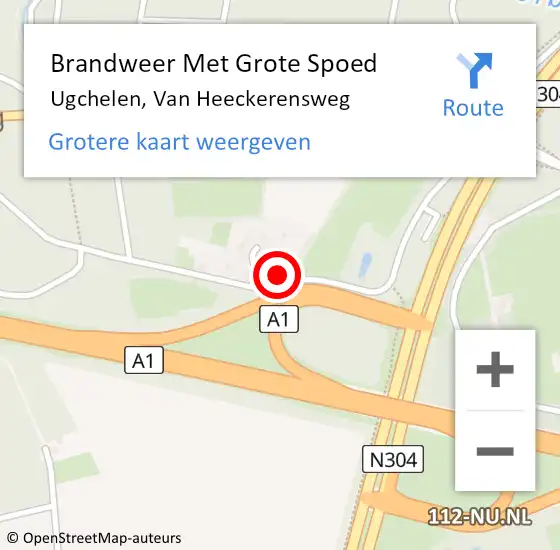 Locatie op kaart van de 112 melding: Brandweer Met Grote Spoed Naar Ugchelen, Van Heeckerensweg op 1 januari 2014 21:40