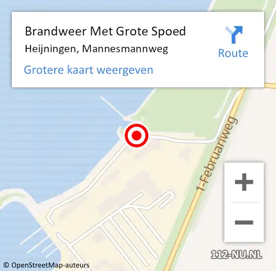 Locatie op kaart van de 112 melding: Brandweer Met Grote Spoed Naar Heijningen, Mannesmannweg op 19 november 2016 15:24