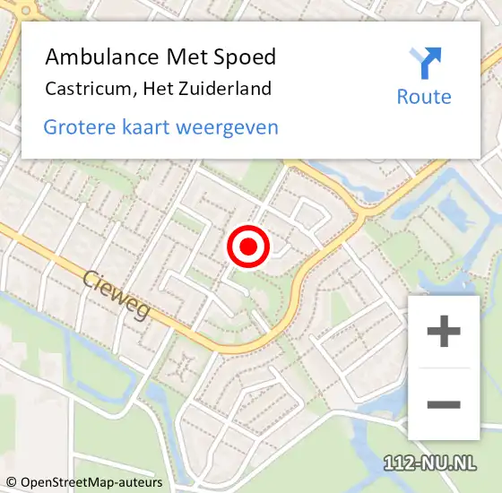 Locatie op kaart van de 112 melding: Ambulance Met Spoed Naar Castricum, Het Zuiderland op 19 november 2016 15:35