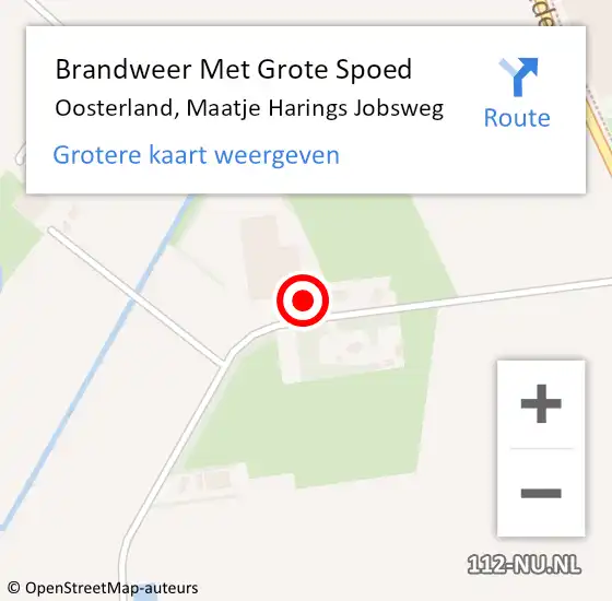 Locatie op kaart van de 112 melding: Brandweer Met Grote Spoed Naar Oosterland, Maatje Harings Jobsweg op 19 november 2016 15:38