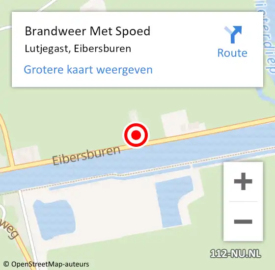 Locatie op kaart van de 112 melding: Brandweer Met Spoed Naar Lutjegast, Eibersburen op 19 november 2016 15:40