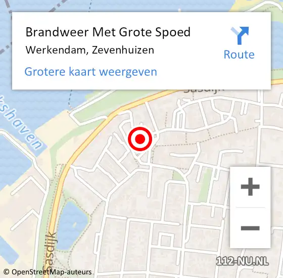 Locatie op kaart van de 112 melding: Brandweer Met Grote Spoed Naar Werkendam, Zevenhuizen op 1 januari 2014 21:46