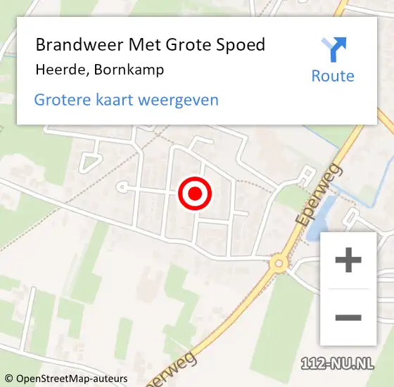 Locatie op kaart van de 112 melding: Brandweer Met Grote Spoed Naar Heerde, Bornkamp op 19 november 2016 16:32