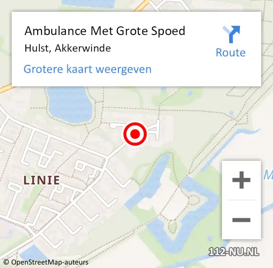 Locatie op kaart van de 112 melding: Ambulance Met Grote Spoed Naar Hulst, Akkerwinde op 1 januari 2014 21:54