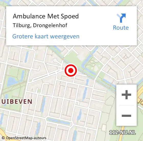 Locatie op kaart van de 112 melding: Ambulance Met Spoed Naar Tilburg, Drongelenhof op 19 november 2016 18:15