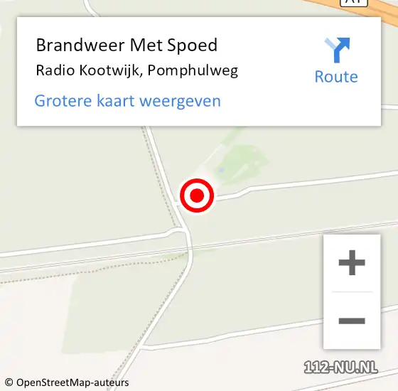 Locatie op kaart van de 112 melding: Brandweer Met Spoed Naar Radio Kootwijk, Pomphulweg op 19 november 2016 18:29