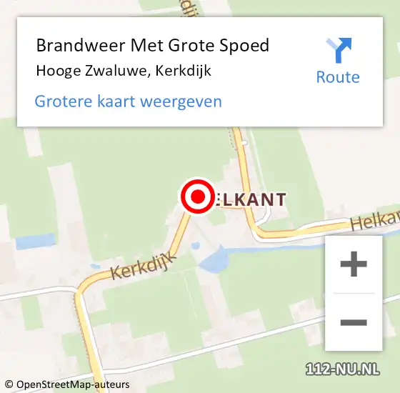 Locatie op kaart van de 112 melding: Brandweer Met Grote Spoed Naar Hooge Zwaluwe, Kerkdijk op 19 november 2016 19:16