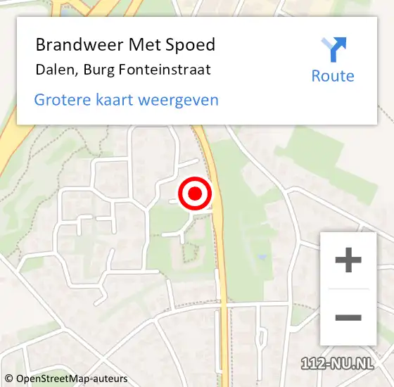 Locatie op kaart van de 112 melding: Brandweer Met Spoed Naar Dalen, Burg Fonteinstraat op 19 november 2016 20:13