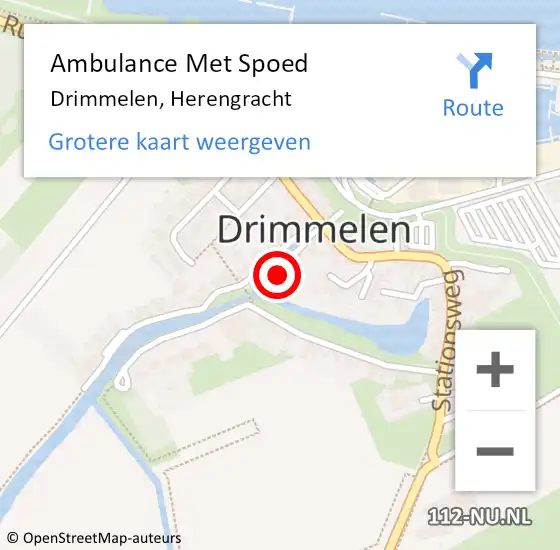 Locatie op kaart van de 112 melding: Ambulance Met Spoed Naar Drimmelen, Herengracht op 19 november 2016 20:30