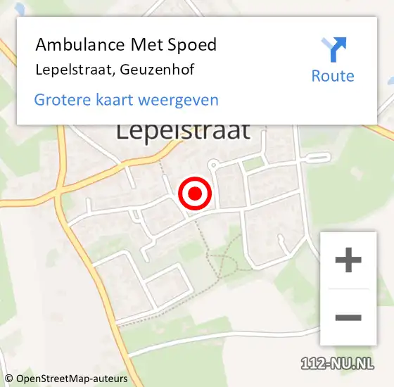 Locatie op kaart van de 112 melding: Ambulance Met Spoed Naar Lepelstraat, Geuzenhof op 1 januari 2014 22:26