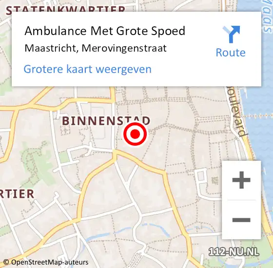 Locatie op kaart van de 112 melding: Ambulance Met Grote Spoed Naar Maastricht, Graanmarkt op 1 januari 2014 22:31