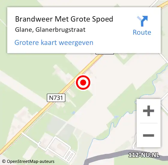 Locatie op kaart van de 112 melding: Brandweer Met Grote Spoed Naar Glane, Glanerbrugstraat op 20 november 2016 00:53