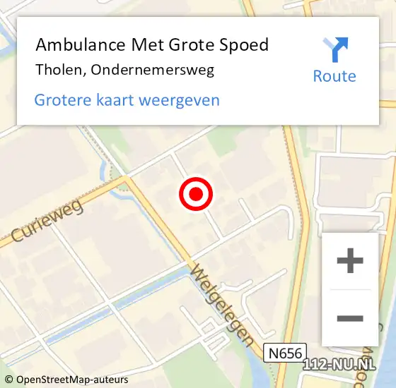 Locatie op kaart van de 112 melding: Ambulance Met Grote Spoed Naar Tholen, Ondernemersweg op 20 november 2016 03:51