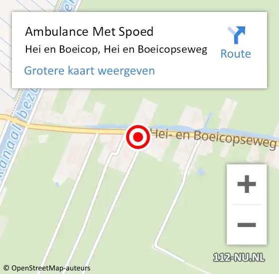 Locatie op kaart van de 112 melding: Ambulance Met Spoed Naar Hei en Boeicop, Hei en Boeicopseweg op 20 november 2016 07:10