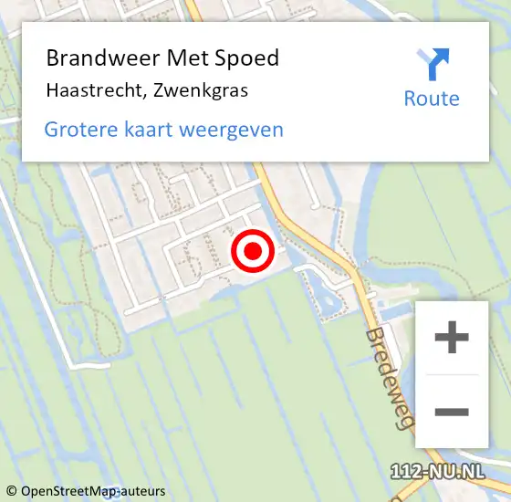 Locatie op kaart van de 112 melding: Brandweer Met Spoed Naar Haastrecht, Zwenkgras op 20 november 2016 08:48