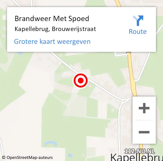 Locatie op kaart van de 112 melding: Brandweer Met Spoed Naar Kapellebrug, Brouwerijstraat op 20 november 2016 10:44