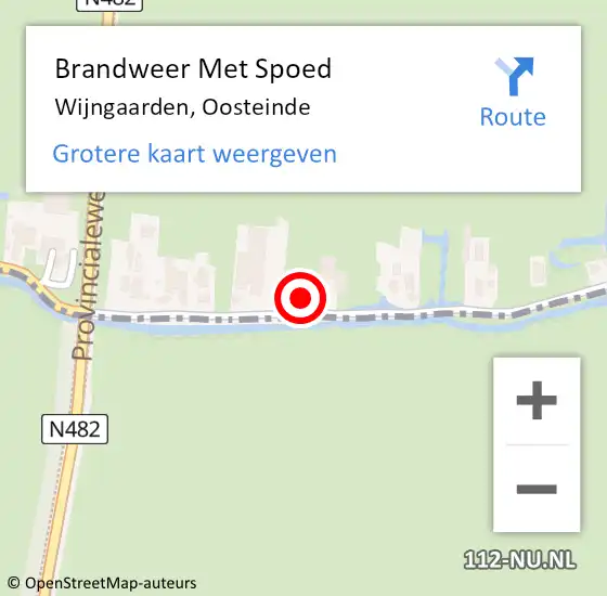 Locatie op kaart van de 112 melding: Brandweer Met Spoed Naar Wijngaarden, Oosteinde op 20 november 2016 10:50