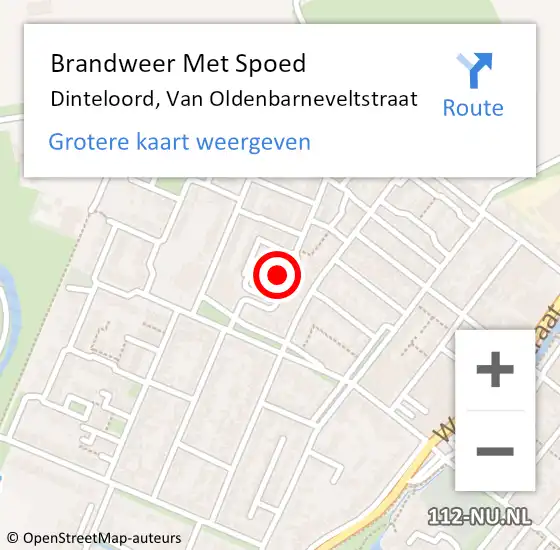 Locatie op kaart van de 112 melding: Brandweer Met Spoed Naar Dinteloord, Van Oldenbarneveltstraat op 20 november 2016 10:51