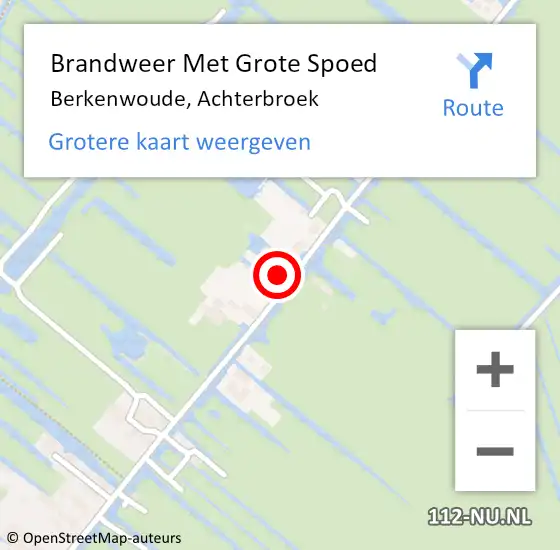 Locatie op kaart van de 112 melding: Brandweer Met Grote Spoed Naar Berkenwoude, Achterbroek op 20 november 2016 10:56