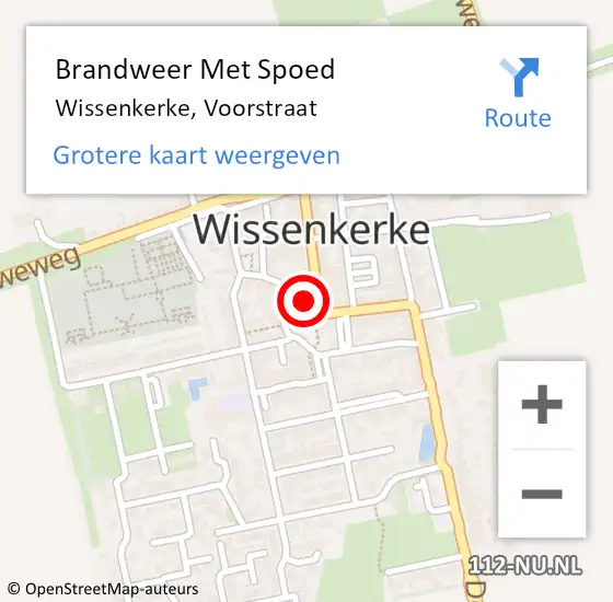 Locatie op kaart van de 112 melding: Brandweer Met Spoed Naar Wissenkerke, Voorstraat op 20 november 2016 11:16