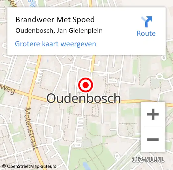 Locatie op kaart van de 112 melding: Brandweer Met Spoed Naar Oudenbosch, Jan Gielenplein op 20 november 2016 11:22