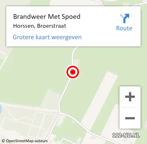 Locatie op kaart van de 112 melding: Brandweer Met Spoed Naar Horssen, Broerstraat op 20 november 2016 11:43