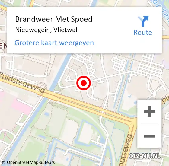 Locatie op kaart van de 112 melding: Brandweer Met Spoed Naar Nieuwegein, Vlietwal op 2 januari 2014 00:20