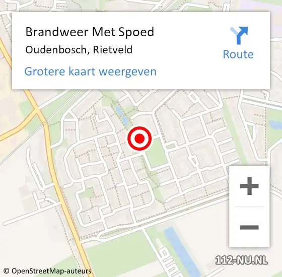 Locatie op kaart van de 112 melding: Brandweer Met Spoed Naar Oudenbosch, Rietveld op 20 november 2016 12:14