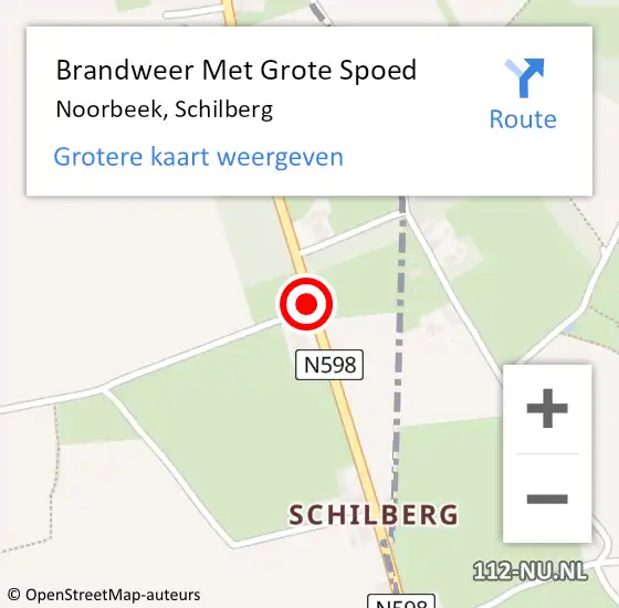 Locatie op kaart van de 112 melding: Brandweer Met Grote Spoed Naar Noorbeek, Schilberg op 20 november 2016 12:22