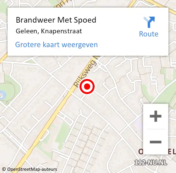 Locatie op kaart van de 112 melding: Brandweer Met Spoed Naar Geleen, Knapenstraat op 20 november 2016 12:22