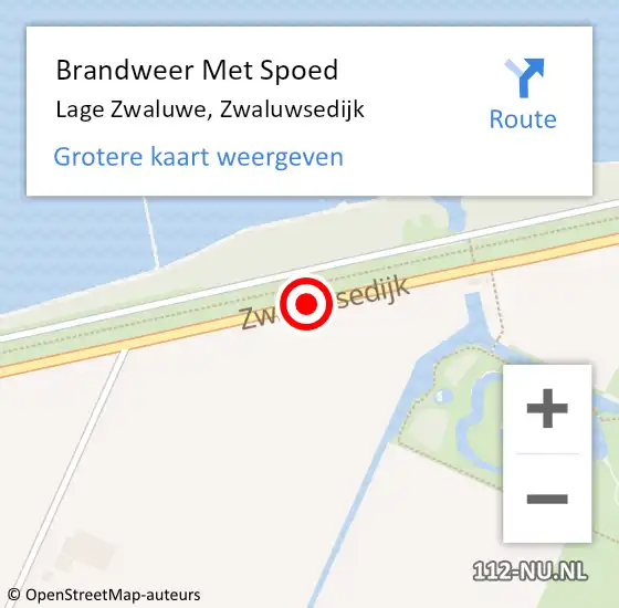 Locatie op kaart van de 112 melding: Brandweer Met Spoed Naar Lage Zwaluwe, Zwaluwsedijk op 20 november 2016 12:39