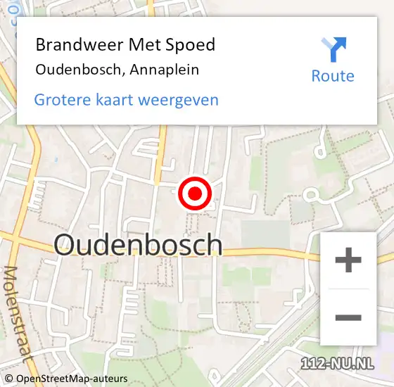 Locatie op kaart van de 112 melding: Brandweer Met Spoed Naar Oudenbosch, Annaplein op 20 november 2016 12:40