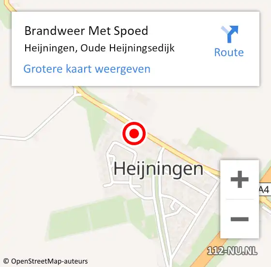 Locatie op kaart van de 112 melding: Brandweer Met Spoed Naar Heijningen, Oude Heijningsedijk op 20 november 2016 12:48