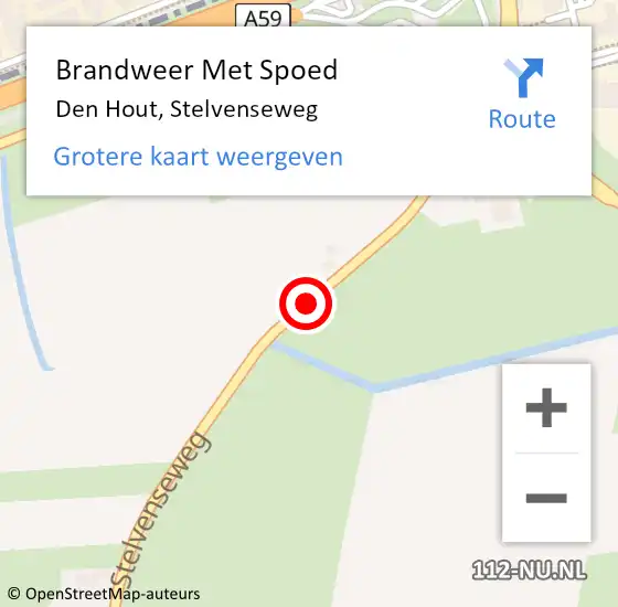 Locatie op kaart van de 112 melding: Brandweer Met Spoed Naar Den Hout, Stelvenseweg op 20 november 2016 12:50