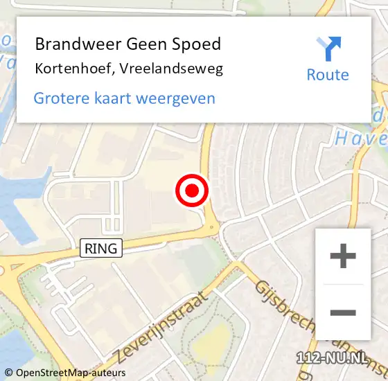 Locatie op kaart van de 112 melding: Brandweer Geen Spoed Naar Kortenhoef, Vreelandseweg op 20 november 2016 12:50