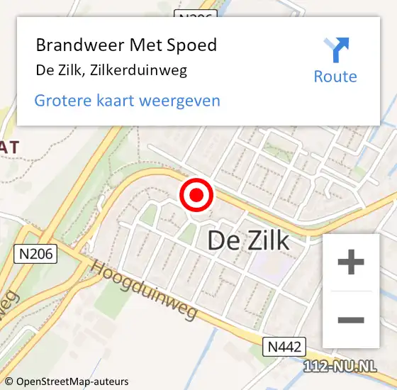 Locatie op kaart van de 112 melding: Brandweer Met Spoed Naar De Zilk, Zilkerduinweg op 20 november 2016 12:52