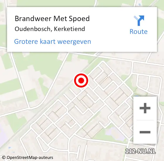 Locatie op kaart van de 112 melding: Brandweer Met Spoed Naar Oudenbosch, Kerketiend op 20 november 2016 12:53