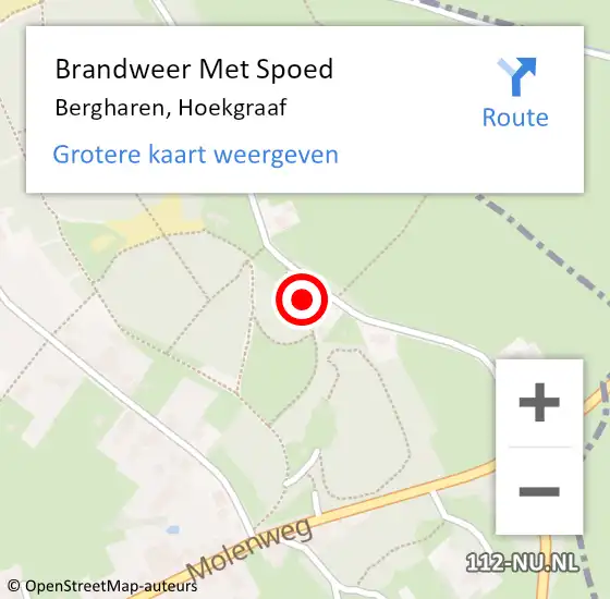 Locatie op kaart van de 112 melding: Brandweer Met Spoed Naar Bergharen, Hoekgraaf op 20 november 2016 12:58