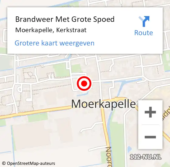 Locatie op kaart van de 112 melding: Brandweer Met Grote Spoed Naar Moerkapelle, Kerkstraat op 20 november 2016 12:59