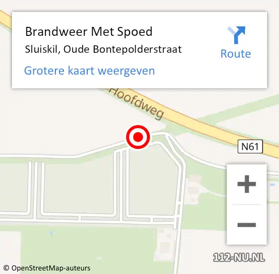 Locatie op kaart van de 112 melding: Brandweer Met Spoed Naar Sluiskil, Oude Bontepolderstraat op 20 november 2016 13:01