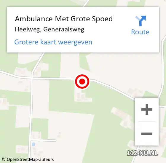 Locatie op kaart van de 112 melding: Ambulance Met Grote Spoed Naar Heelweg, Generaalsweg op 20 november 2016 13:04