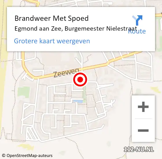 Locatie op kaart van de 112 melding: Brandweer Met Spoed Naar Egmond aan Zee, Burgemeester Nielestraat op 20 november 2016 13:07