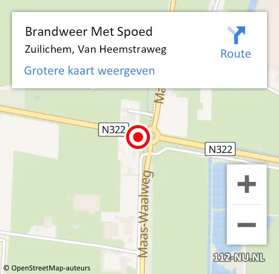 Locatie op kaart van de 112 melding: Brandweer Met Spoed Naar Zuilichem, Van Heemstraweg op 20 november 2016 13:11