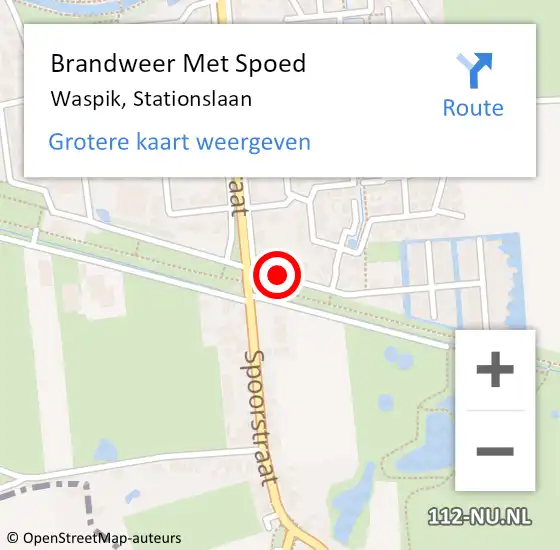 Locatie op kaart van de 112 melding: Brandweer Met Spoed Naar Waspik, Stationslaan op 20 november 2016 13:13