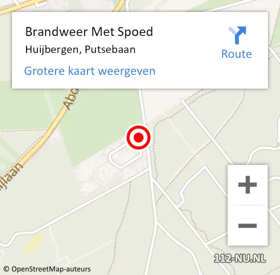 Locatie op kaart van de 112 melding: Brandweer Met Spoed Naar Huijbergen, Putsebaan op 20 november 2016 13:17