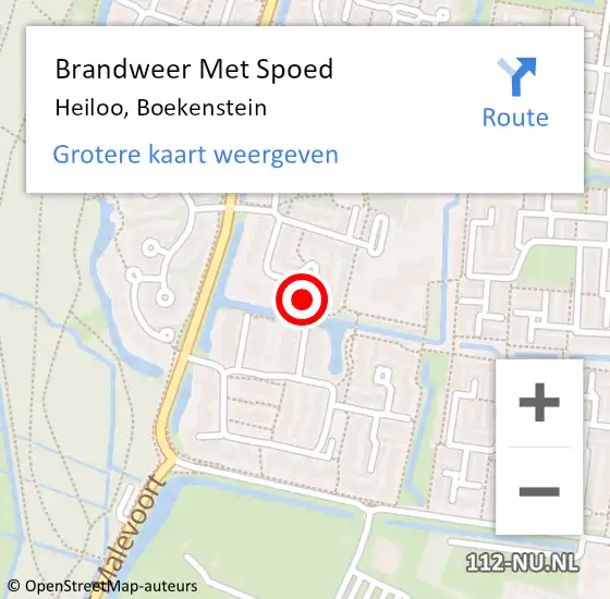 Locatie op kaart van de 112 melding: Brandweer Met Spoed Naar Heiloo, Boekenstein op 20 november 2016 13:23